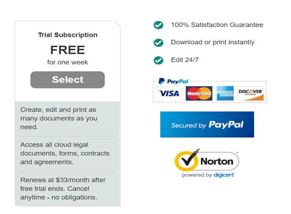 Free Trial Form. Legal