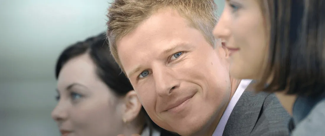 Business team sitting together Banner